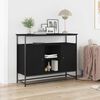 vidaXL Buffet Ch&ecirc;ne noir 100 x 35 x 80 cm Bois d'ing&eacute;nierie