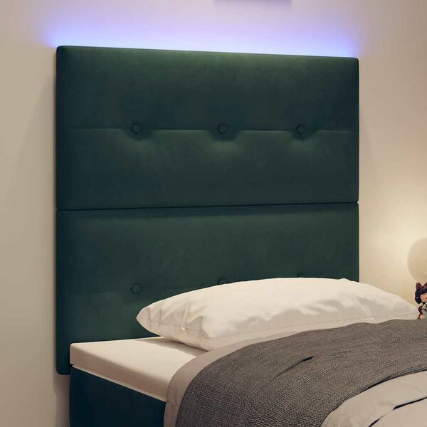 vidaXL T&ecirc;te de lit LED avec des lumi&egrave;res &agrave; LED Vert 100 cm Polyester
