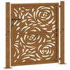 vidaXL Portail de jardin 100x100 cm en acier patiné motif flamme