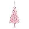 vidaXL Arbre de No&euml;l artificiel pr&eacute;-&eacute;clair&eacute; et boules rose 150 cm PVC