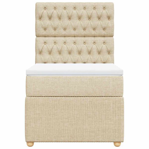 vidaXL Sommier &agrave; lattes de lit avec matelas Cr&egrave;me 80x200 cm Tissu