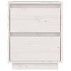 vidaXL Table de chevet Blanc 40x35x50 cm Bois de pin solide