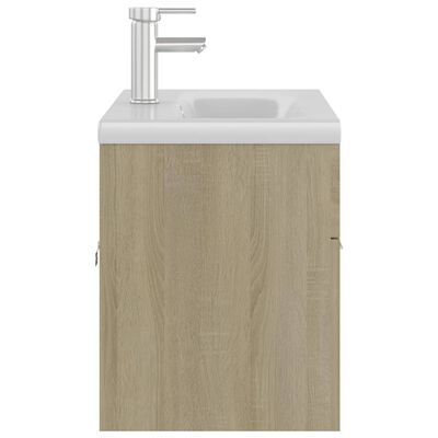 vidaXL Armoire d'évier avec lavabo intégré Chêne sonoma Aggloméré