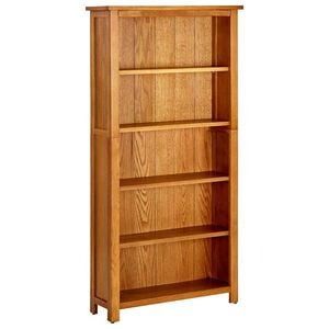 vidaXL Biblioth&egrave;que &agrave; 5 &eacute;tag&egrave;res 70x22x140 cm Bois de ch&ecirc;ne massif