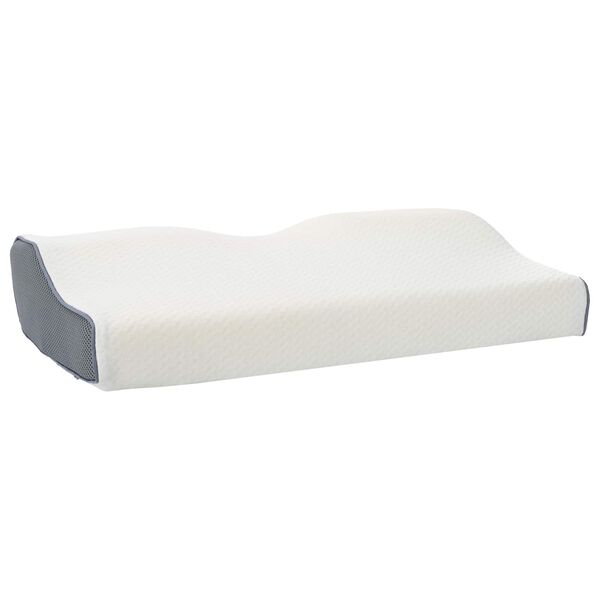 vidaXL Coussin cervical Blanc Mousse &agrave; m&eacute;moire de forme