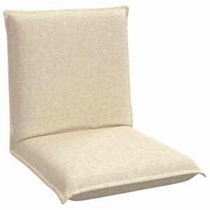 vidaXL Fauteuil de sol ajustable Cr&egrave;me Tissu
