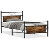 vidaXL Cadre de lit sans matelas ch&ecirc;ne fum&eacute; 107x203 cm bois ing&eacute;nierie