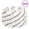 vidaXL Corde de bateau tress&eacute; Blanc 16 mmx25 m Polyester
