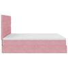 vidaXL Cadre de lit ottoman avec matelas rose 180x200 cm velours