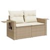 vidaXL Salon de jardin avec coussins 8 pcs beige r&eacute;sine tress&eacute;e acacia