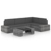 vidaXL Salon de jardin 5 pcs avec coussins Gris R&eacute;sine tress&eacute;e