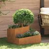 vidaXL Cache-pot de jardin Marron 60 x 60 x 50 cm Acier patin&eacute;