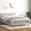 vidaXL Sommier &agrave; lattes de lit et matelas gris clair 160x210cm velours
