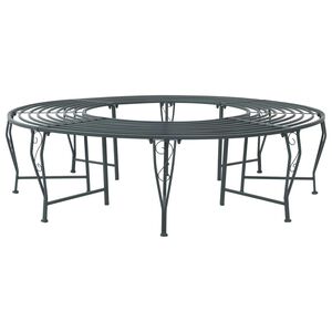 vidaXL Banc d'Arbre 8-Nombre de places &Oslash; 160 x 44 cm Acier