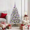 vidaXL Sapin de No&euml;l artificiel Vert et blanc 120 cm PVC et m&eacute;tal