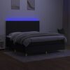 vidaXL Sommier &agrave; lattes de lit et matelas et LED Noir 160x200 cm Tissu