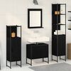 vidaXL Ensemble de mobilier de salle de bain avec &eacute;tag&egrave;re 4 pcs Noir