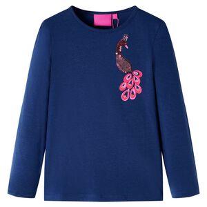 T-shirt pour enfants &agrave; manches longues bleu marine 104