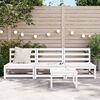 vidaXL Canapés de jardin sans accoudoirs 3 pcs blanc bois pin massif