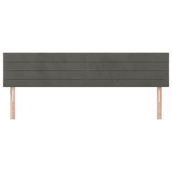 vidaXL T&ecirc;tes de lit Gris fonc&eacute; 160x5x78/88 cm Velours