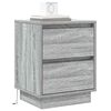 vidaXL Cabinet de chevet avec tiroir 2 pcs Gris 39 x 34,5 x 50 cm