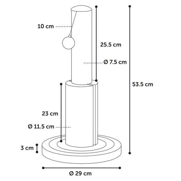 FLAMINGO Arbre &agrave; chat Ayla 29x29x53,5 cm Cr&egrave;me