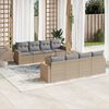 vidaXL Salon de jardin avec coussins 9 pcs beige r&eacute;sine tress&eacute;e