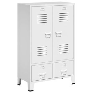 vidaXL Garde-robe industrielle Blanc 67x35x107 cm Acier