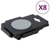 vidaXL Chariots de d&eacute;m&eacute;nagement &agrave; 8 roues 8 pcs noir PP 150 kg
