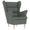 vidaXL Fauteuil avec repose-pied Gris foncé Tissu