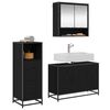 vidaXL Ensemble de mobilier de salle de bain 3 pcs Ch&ecirc;ne noir