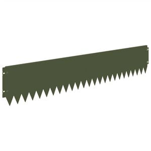 vidaXL Bordure de Pelouse 30 pcs 103 x 20 cm Acier Vert olive
