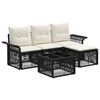 vidaXL Ensemble de canap&eacute; de jardin 5 pcs Noir polyrotin
