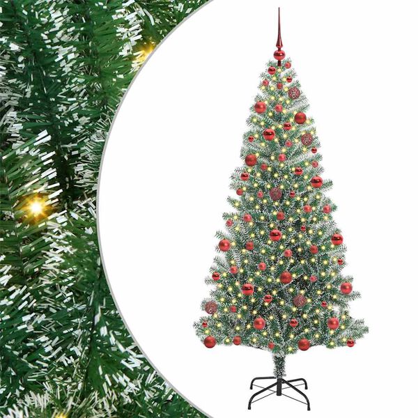vidaXL Arbre de No&euml;l artificiel floconn&eacute; de neige avec lumi&egrave;re LED