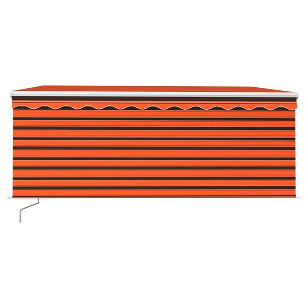 vidaXL Auvent r&eacute;tractable manuel store LED 3,5x2,5 m Orange et marron