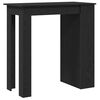 vidaXL Table de bar avec &eacute;tag&egrave;re de rangement ch&ecirc;ne noir