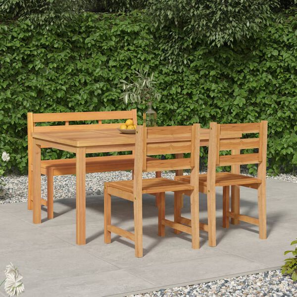 vidaXL Ensemble &agrave; manger de jardin 4 pcs Bois de teck massif
