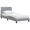 vidaXL Lit avec matelas Hanko gris clair 80x200 cm tissu