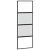 vidaXL Porte coulissante noir 76x205 cm verre tremp&eacute; aluminium