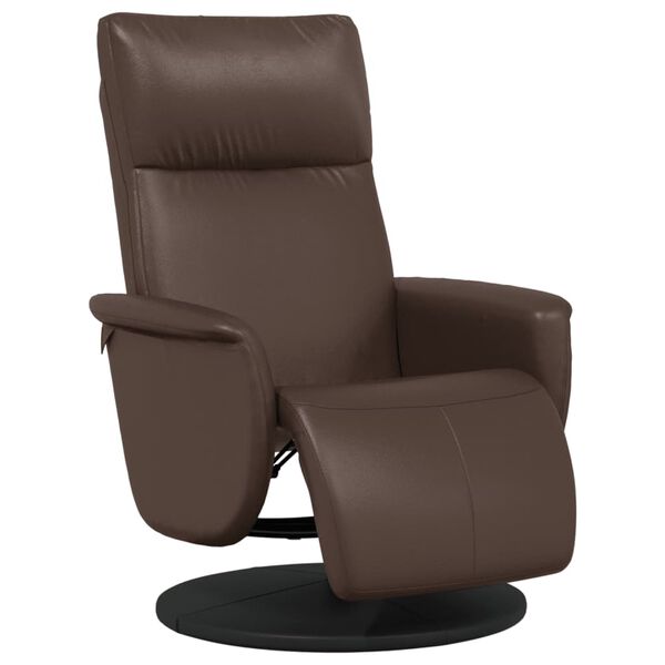 vidaXL Fauteuil inclinable avec repose-pieds marron similicuir