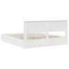 vidaXL Cadre de lit avec tiroir Blanc 200 x 200 cm Bois d'ing&eacute;nierie