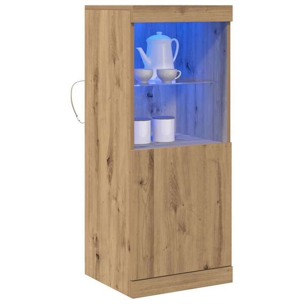 vidaXL Buffet LED Ch&ecirc;ne artisanal 41 x 37 x 100 cm Bois d'ing&eacute;nierie