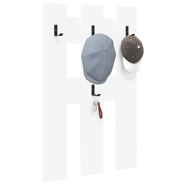 vidaXL Porte-manteau mural Blanc 65 x 3 x 100 cm Bois d'ing&eacute;nierie
