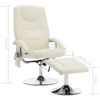 vidaXL Fauteuil de massage avec repose-pied blanc crème similicuir