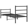 vidaXL Cadre de lit m&eacute;tal sans matelas avec pied de lit noir 75x190 cm