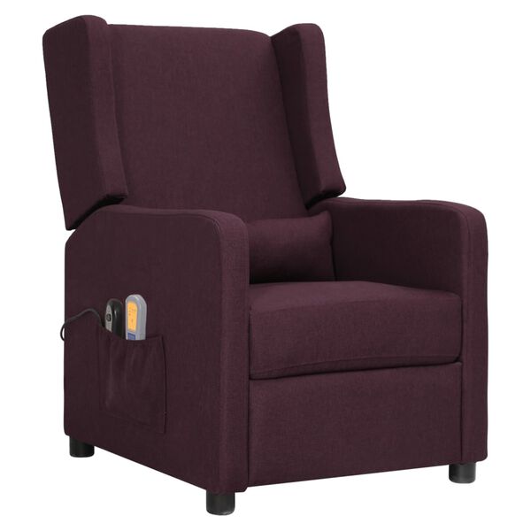 vidaXL Fauteuil &eacute;lectrique de massage Violet Tissu