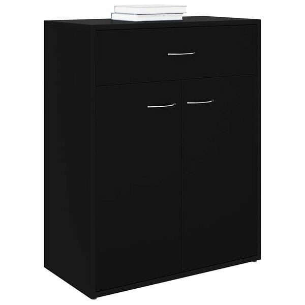vidaXL Buffet noir 60x30x75 cm bois d'ing&eacute;nierie