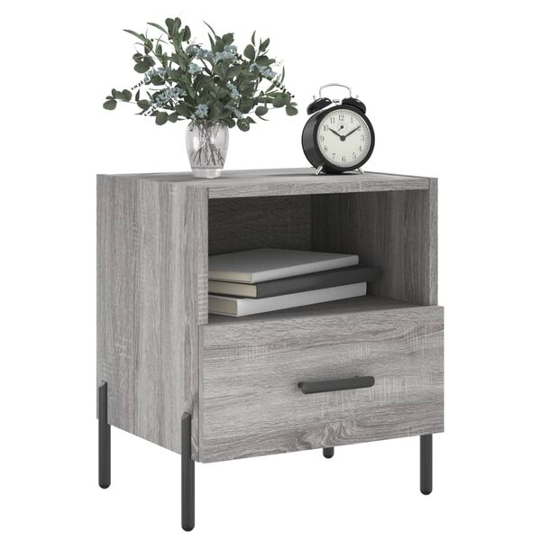 vidaXL Tables de chevet 2 pcs sonoma gris 40x35x47,5 cm