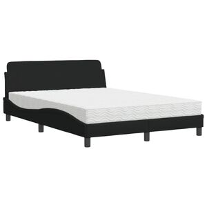 vidaXL Lit avec matelas Dover noir 120x200 cm tissu