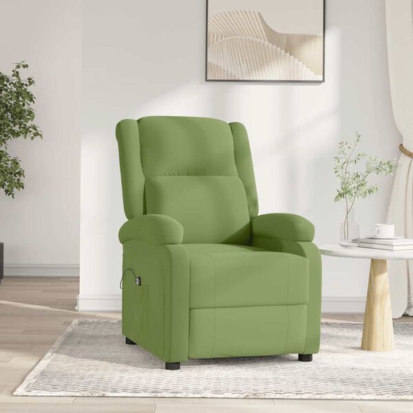 vidaXL Fauteuil inclinable &eacute;lectrique vert clair velours